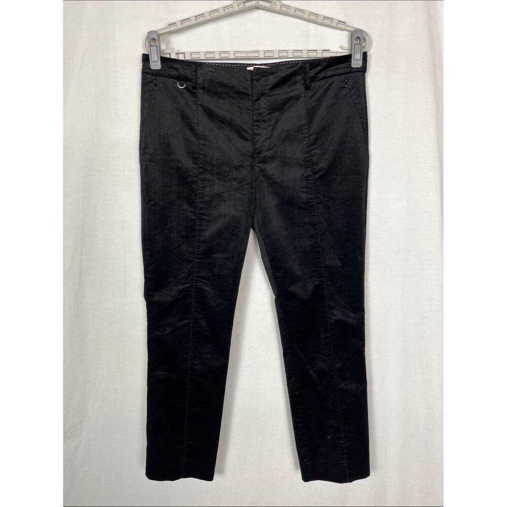 Anthropologie The Essential Velvet Slim Black Trouser Pants
